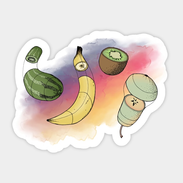 Colorful Fruit Sticker by Olooriel